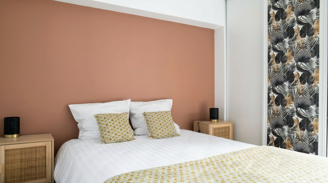 Couleur peinture marron terracotta, chambre terracotta marron, TOLLENS