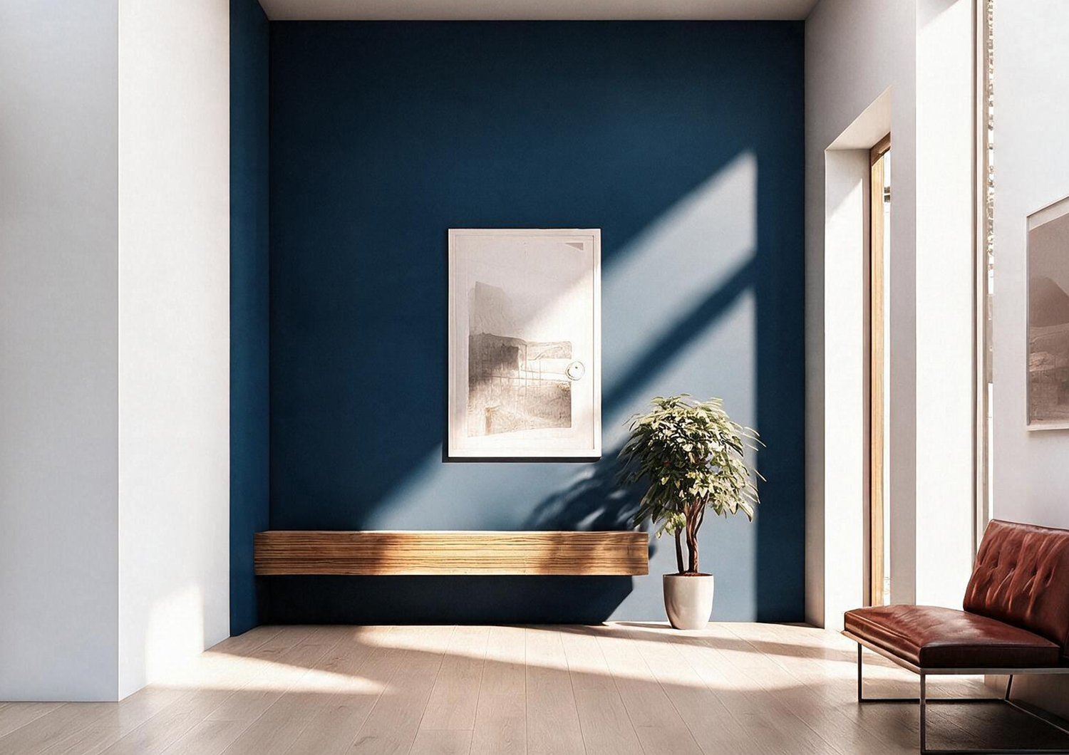 Peinture bleu pétrole salon entrée, couleur peinture bleu foncé TOLLENS