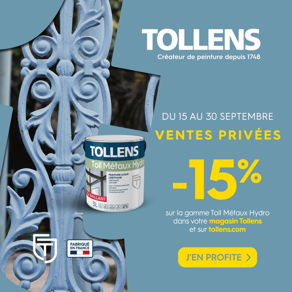 Promotion sur la peinture métal en magasin Tollens et en ligne
