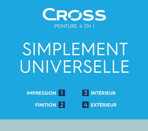 Visuel clé Cross, la peinture universelle intérieure, extérieure, impression, finition Tollens