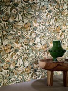 Papier peint jungle abstrait, papier peint végétal, Casamance et Tollens