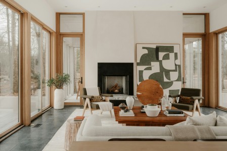 salon moderne, scandinave, tendance, bois