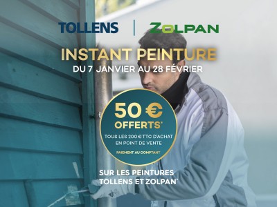 Promotion peinture Tollens Zolpan en magasin de peinture Tollens et Zolpan