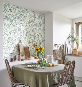 Papier peint cuisine fleuri, papier peint salle à manger fleuri, Casadeco