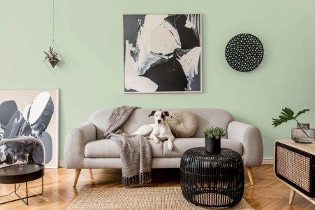 Séjour vert Provence en peinture Tollens