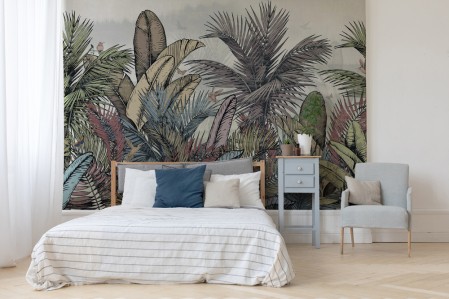 Papier peint jungle tropical à retrouver en magasin Tollens
