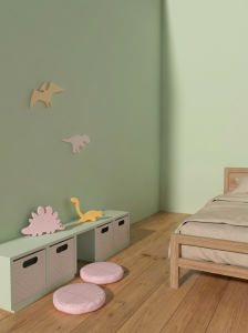 Peinture chambre enfant vert sauge, peinture chambre vert sauge, couleur peinture chambre enfant verte, couleur Tzatziki TOLLENS