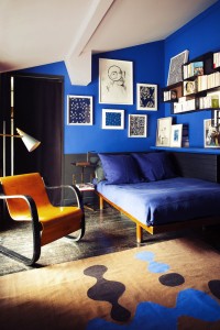 Tendance couleurs Tollens Desert Luxe - chambre bleu, photo : Matthieu Salvaing