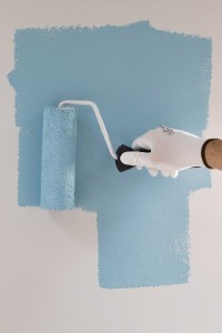 Rouleau application peinture mur Tollens