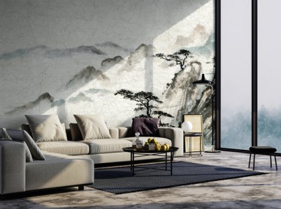 Papier peint Mountain panoramique de la marque Sedim, collection Smart Art pour le salon