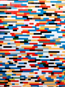 Mur brique de couleurs, logique, jeux vidéos des années 70, logique