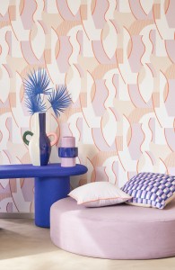 Papier peint géométrique 4 murs, Casadeco chez Tollens
