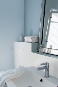 Salle de bain bleu gris, peinture salle de bain, peinture salle de bain bleu, Bleu a&eacute;rien Tollens