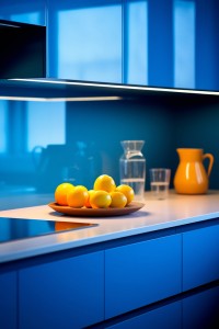 Peinture cuisine bleu électrique, peinture cuisine bleu klein, peinture cuisine bleu majorelle, peinture cuisine TOLLENS