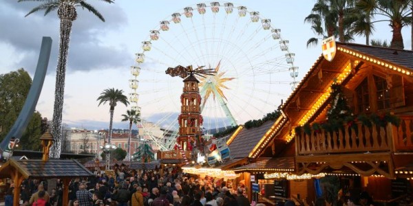 Marché de Noël de Nice, avec la grande roue
