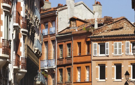 Façades colorées, Toulouse, peinture Tollens, couleurs chaudes