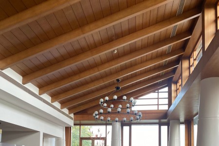 Poutre plafond bois, site Tollens, peinture primaire impression microporeuse