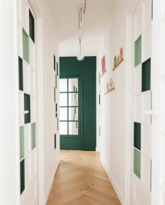 Couleur peinture couloir moderne vert