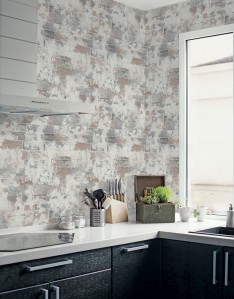 Papier peint 3D effet brique grise trash wall, Lutèce et Tollens