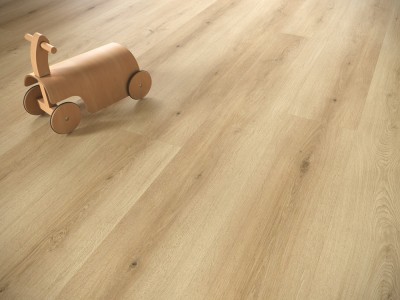 Revêtement sol LVT vinyle effet parquet bois naturel clair, sol chambre enfant, collection Gallery chez Tollens Zolpan