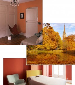 Moodboard été indien, orange, feuilles séchées, inspiration Tollens