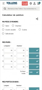 Calculateur de quantité de peinture en m2 en ligne, calculer quantité de peinture, Tollens