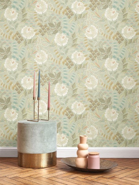 Papier peint fleuri anglais, papier peint style british, cottage anglais, Casadeco chez Tollens