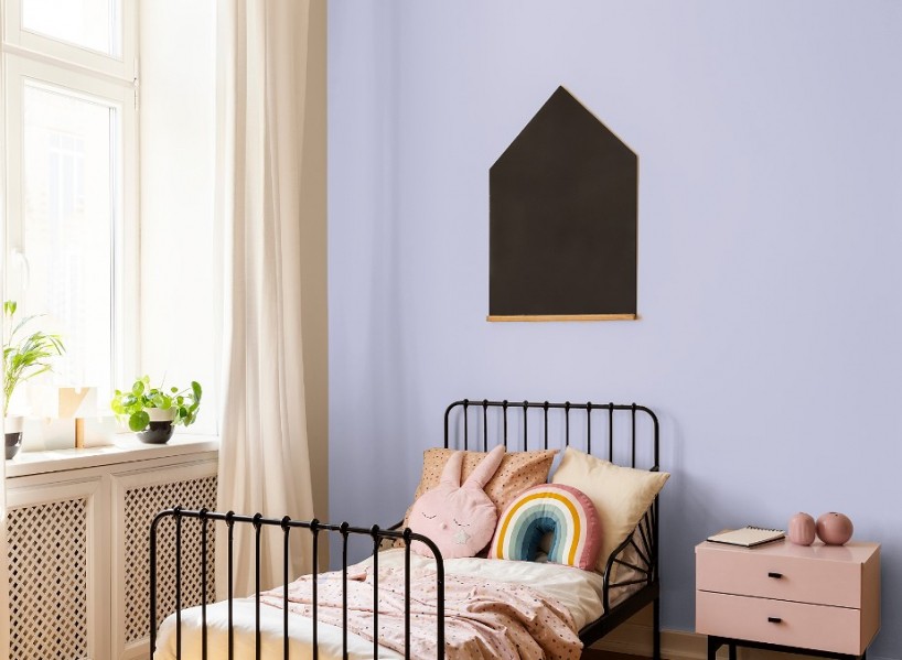 Peinture chambre enfant mur mauve, couleur Crème de Figue Tollens, simulation couleur peinture en ligne