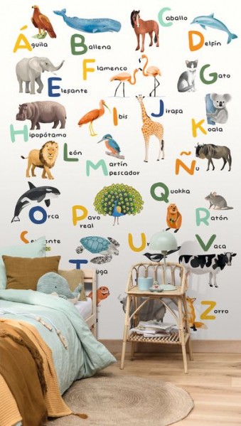 Papier peint chambre enfant, papier peint alphabet, poster alphabet, Caselio et Tollens