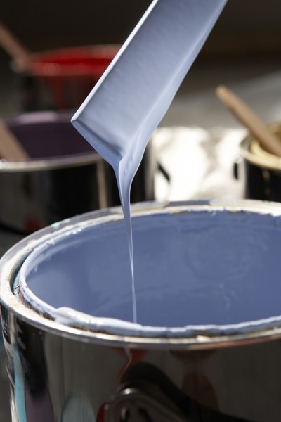 Pot de peinture Flamant by Tollens, mélangeur couleur peinture bleu
