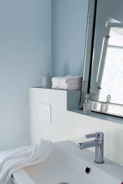 Salle de bain bleu gris, peinture salle de bain, peinture salle de bain bleu, Bleu aérien Tollens