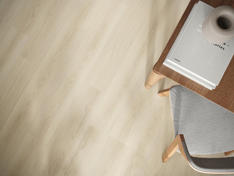 Revêtement sol LVT vinyle effet parquet bois naturel clair, collection Gallery chez Tollens Zolpan