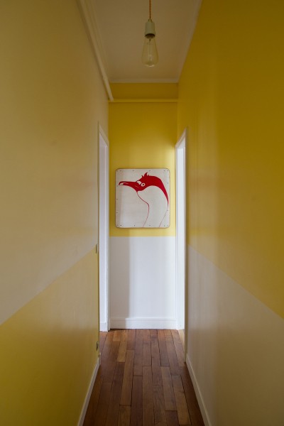 Couloir jaune, teintes Cabosse et Chardonneret, nuancier Cromology, peinture Tollens