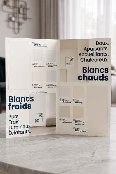 Carte de couleurs peinture blanche, carte de teinte Nuances de Blancs TOLLENS, blancs peinture, bien choisir son blanc en peinture