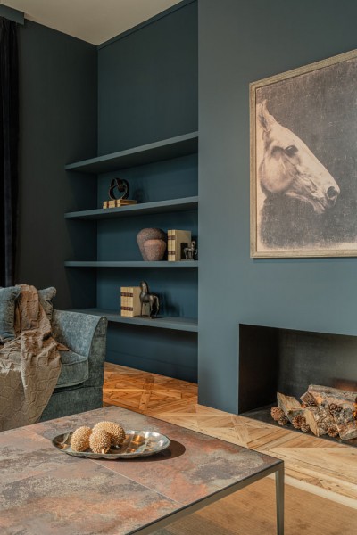 Photo intérieur couleur peinture bleu mer nordique, Flamant by Tollens